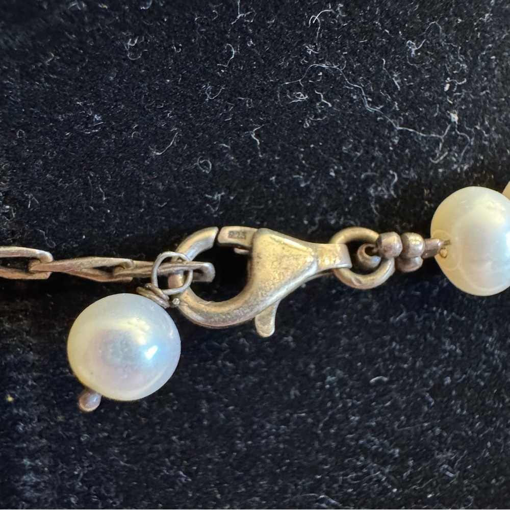 925 Sterling Silver Fresh Water Cultured Pearl Necklace 8 mm Elegant Timeless - Picture 7 of 16
